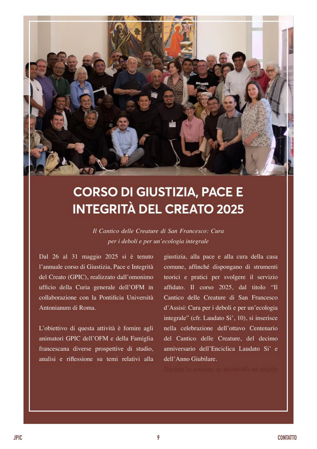 Curso de Justicia, Paz e Integridad de la Creación 2025