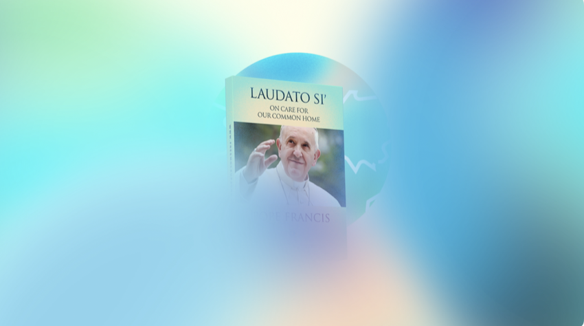 Illustration of the Laudato Si' encyclical with Pope Francis