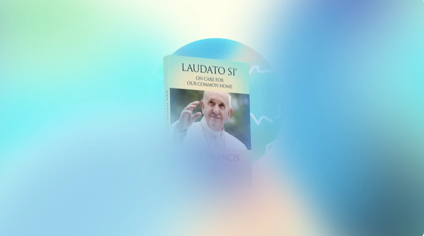 Illustration of the Laudato Si' encyclical with Pope Francis