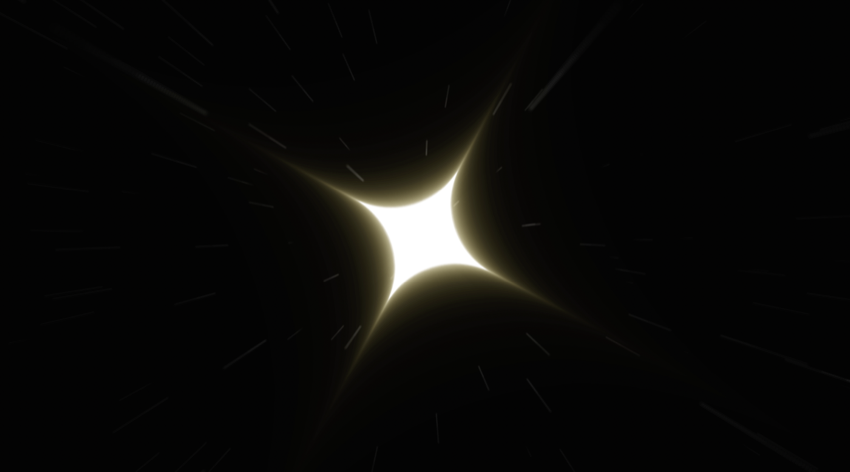 Starburst of light on black