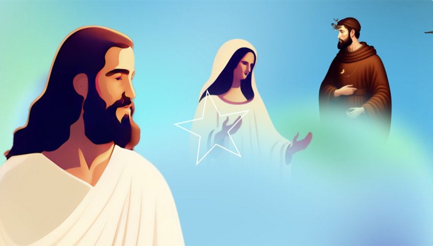 Illustration of Mary and St. Francis of Assisi