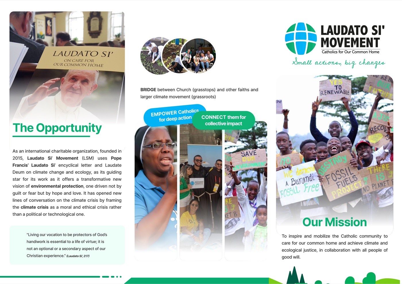 Brochure institucional del Movimiento, distribuido en el encuentro