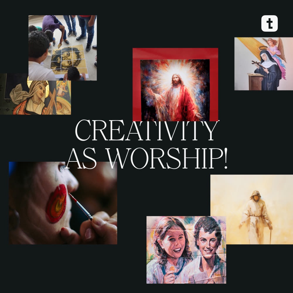 “Creativity as worship!” — collage tipográfico